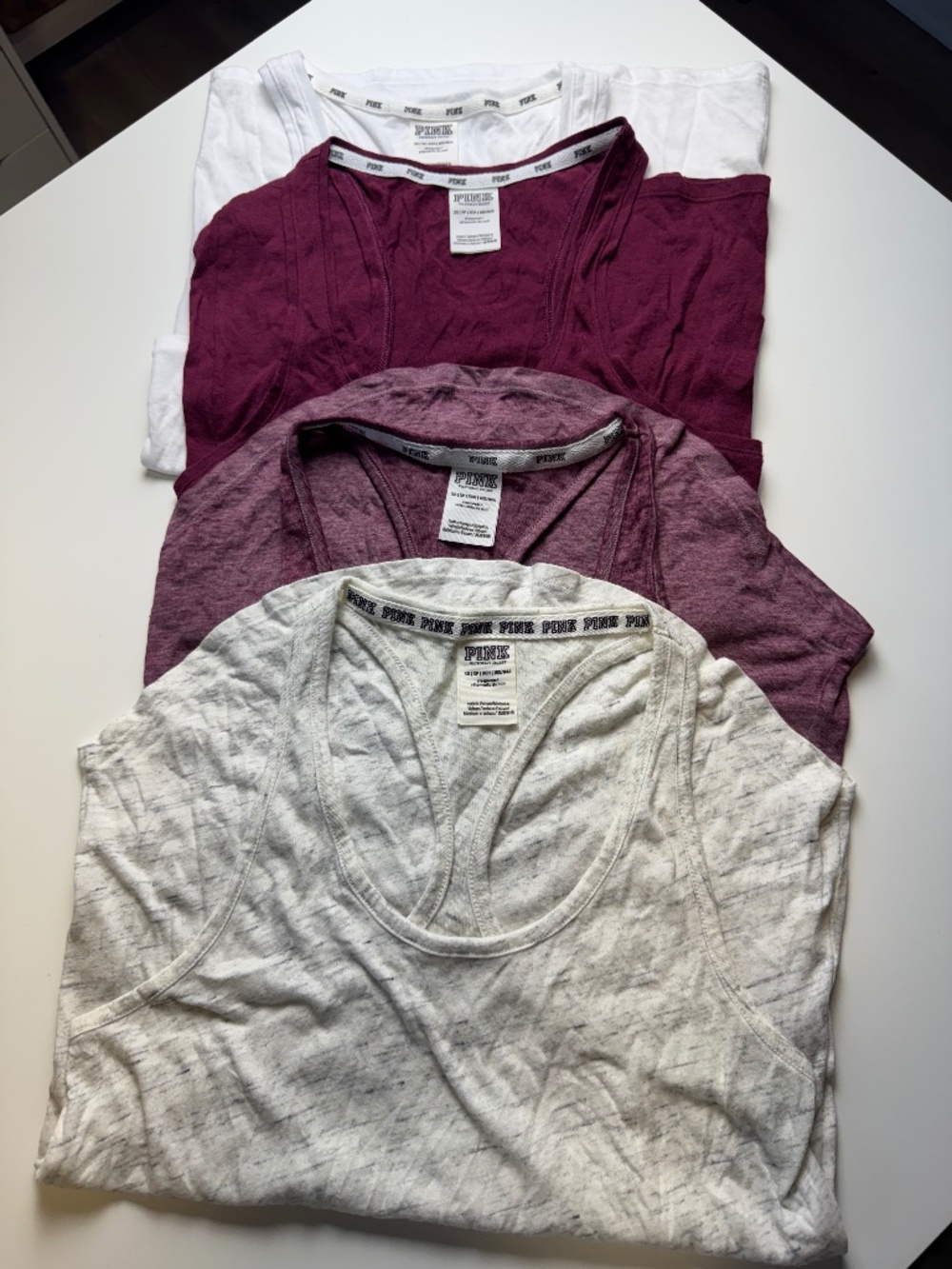 Bundle of 4 Pink by Victorias Secret lounge/sleep tank tops